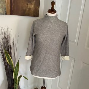 Gray wool blend side zip sweater